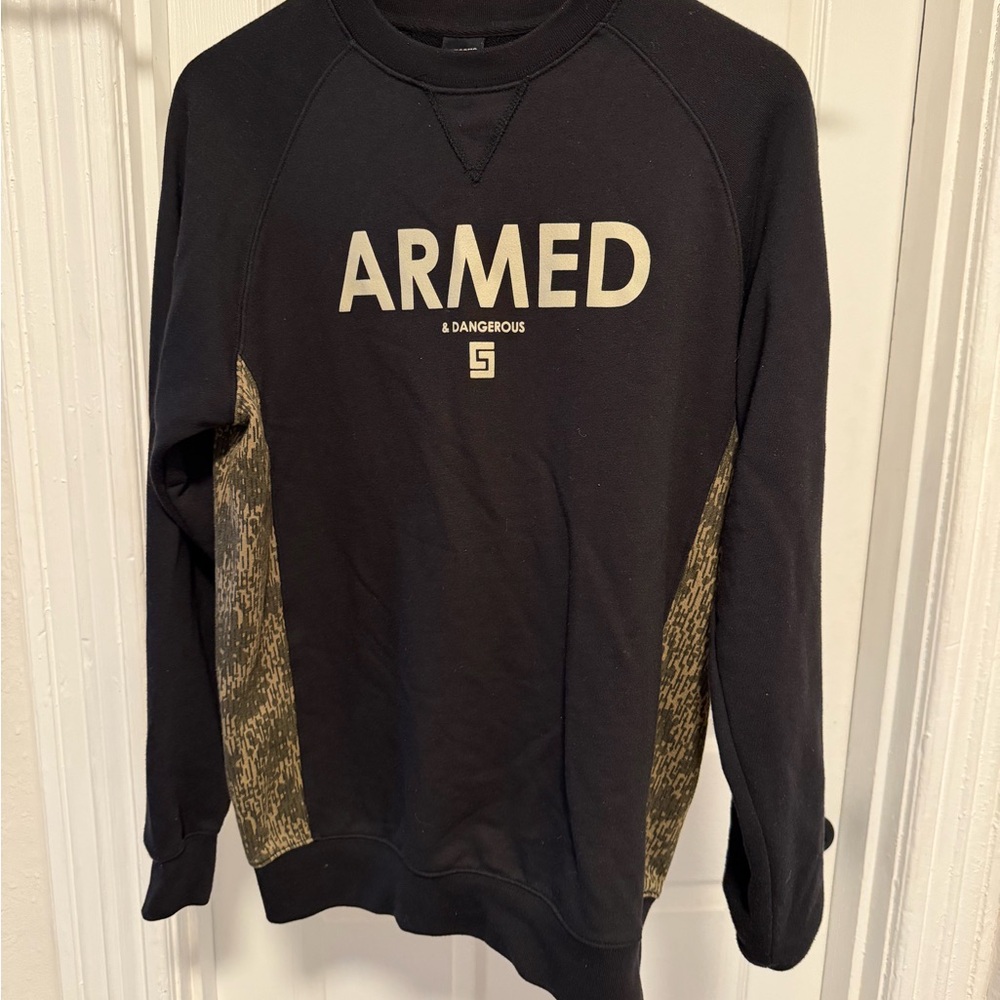 Crooks & Castles Black and Gold Crewneck Sweater